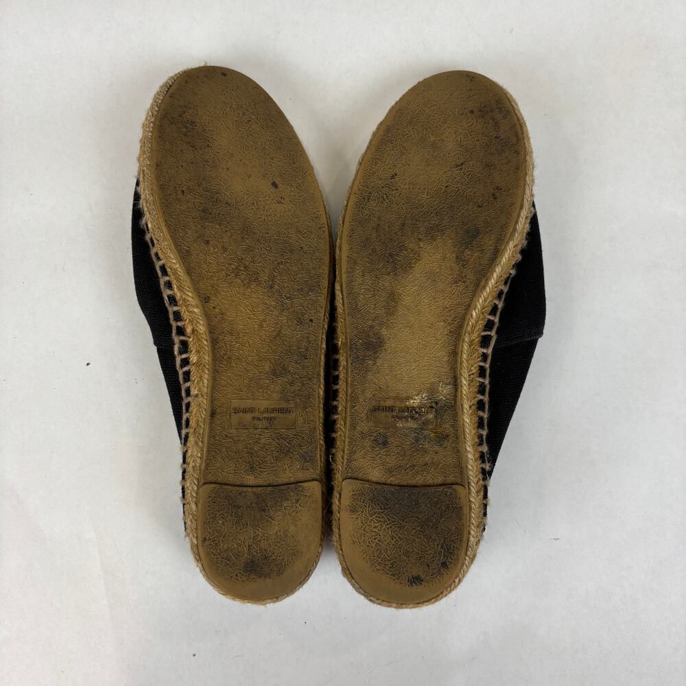 Saint Laurent Spellout Black Espadrilles Women's 7 - Picture 8 of 16